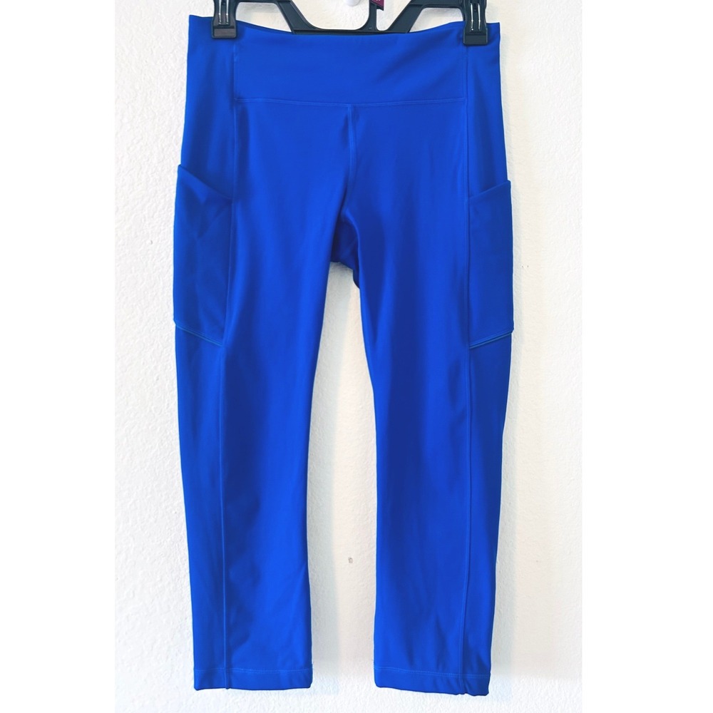 Lululemon Fast and Free High-Rise Crop 19 Nulux Blue Running Leggings Size 6